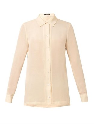 Freda Point-collar silk shirt