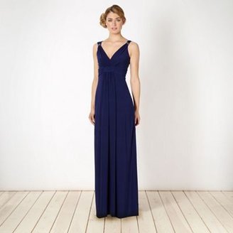 Debut Royal blue ruched beaded maxi dress