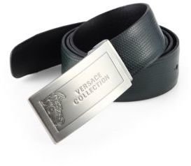 Versace Medusa Leather Plaque Belt