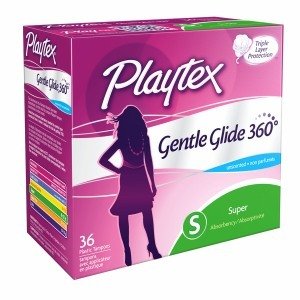 Playtex Gentle Glide 360° Plastic Tampons, Unscented, Super