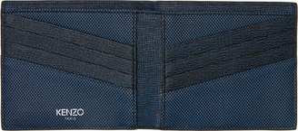 Kenzo Navy Textured Leather Bifold Wallet