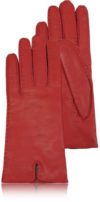 Forzieri Women's Cashmere Lined Red Italian Leather Gloves