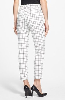 NYDJ 'Aeleen' Stretch Cotton Ankle Trousers (Black/White Grid) (Regular & Petite)