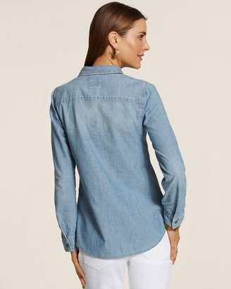 Chico's Lacey Denim Blues Spencer Top