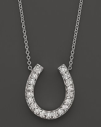 Bloomingdale's Horseshoe Diamond Pendant Necklace in 14K White Gold, 0.20 ct.t.w.