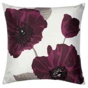 Home Collection Purple poppy print cushion