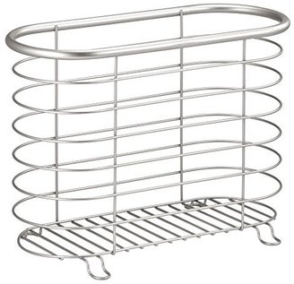 InterDesign Forma Newspaper and Magazine Rack for Bathroom, Office, Den - Brushed Stainless
