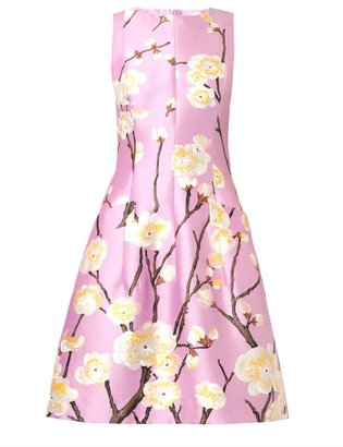 Oscar de la Renta Cherry Blossom-print silk-blend dress