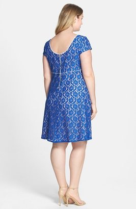 ABS by Allen Schwartz Illusion Lace Empire Waist Dress (Plus Size)