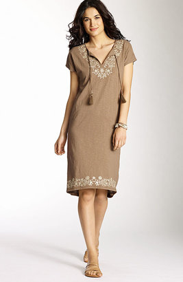 J. Jill Embroidered & embellished cotton knit dress