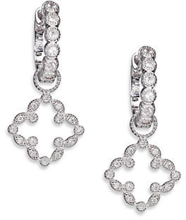 Jude Frances Classic Diamond & 18K White Gold Open Clover Marquis Earring Charms