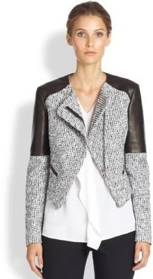 Michael Kors Tweed & Leather Jacket