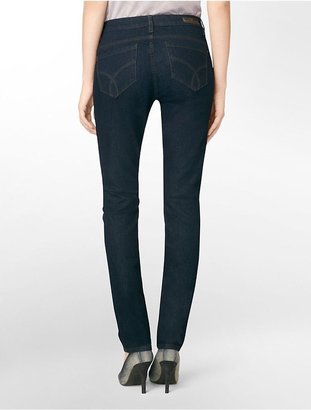 Calvin Klein Womens Curvy Powerstretch Skinny Dark Wash Jeans