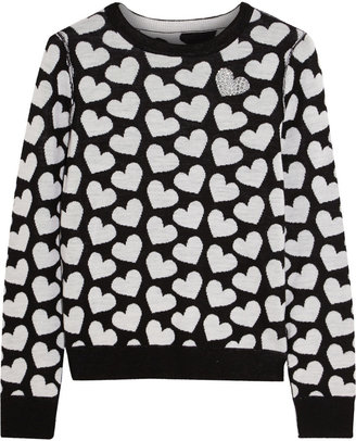 Alice + Olivia Emmy Sweetheart wool and cashmere-blend sweater