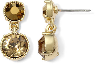 JCPenney MONET JEWELRY Monet Gold-Tone Brown Double Drop Earrings