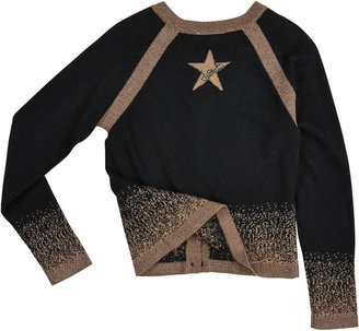 Junior Gaultier Fine knit cardigan with shiny lurex details