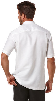 Cubavera Short Sleeve Engineered Dobby Panel Shirt
