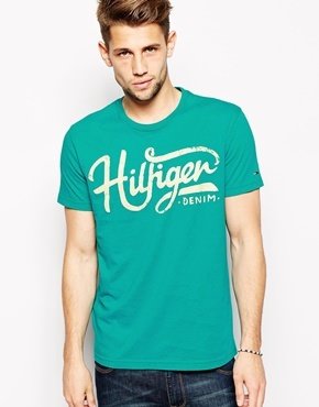 Tommy Hilfiger Hilifiger Denim T-Shirt with Logo - Lapis