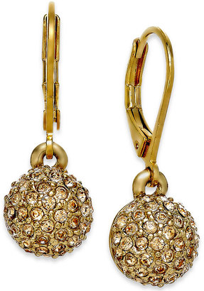 Kate Spade Gold-Tone Crystal Ball Drop Earrings
