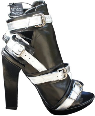 Karl Lagerfeld Paris Black Leather Sandals