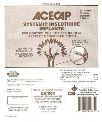 Acecap 75-Pack Systemic Insecticide Tree Implants for Control of Tree Pests, 3/8-Inch