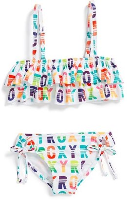Roxy Ruffle Bandeau Two-Piece Swimsuit (Toddler Girls)