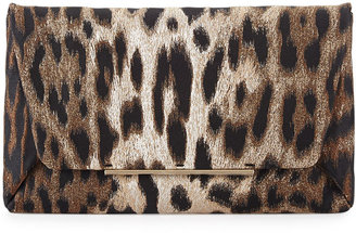 Lanvin Leopard-Print Envelope Clutch Bag