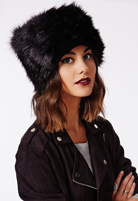 Missguided Raziya Faux Fur Hat Black