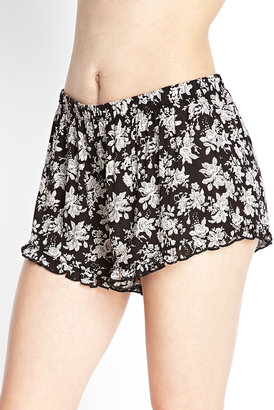 Forever 21 Ruffled Floral Tap Shorts