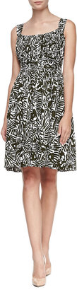 Kate Spade Sleeveless Ruched Orchid-Print Sundress