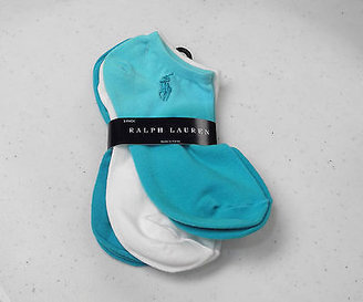 Ralph Lauren Tie Die Orange Blue 3 Pk No Show Below Ankle Ghost Socks Polo Logo