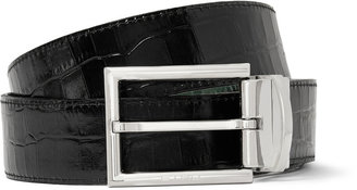 Etro Reversible 3.5cm Crocodile-Embossed Leather Belt