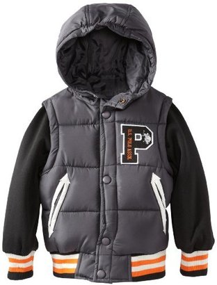 U.S. Polo Assn. U.S. Polo Association Little Boys' Vest with Attached Fleece Hood and Sleeves
