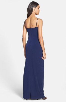Laundry by Shelli Segal Shirred Matte Jersey Gown