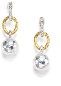Gurhan Diamond, Sterling Silver and 24K Yellow Gold Drop Earrings
