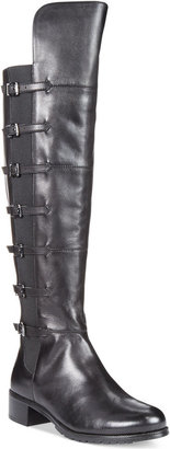 Adrienne Vittadini Tiger Over-The-Knee Buckle Boots