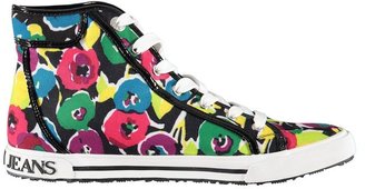 Armani Jeans Abstract Floral Hi Top Trainers