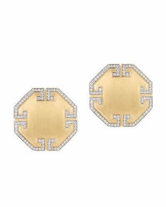 Ivanka Trump Metropolis 18k Octagon Diamond Button Clip Earrings