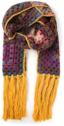 Etro crocheted fringed scarf