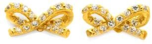 Lord & Taylor Gold-Tone Sterling Silver & Cubic Zirconia Mini Bow Earrings