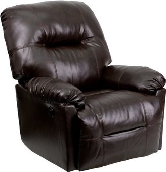 Bentley Flash Furniture Contemporary Brown Leather Chaise Power Recliner