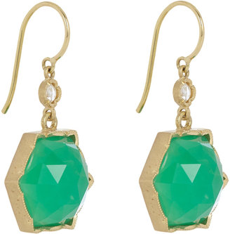 Irene Neuwirth Diamond, Chrysoprase & Gold Drop Earrings