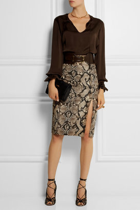Altuzarra for Target Python-print stretch-cotton twill pencil skirt