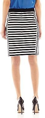 Nicole Miller nicole by Striped Zipper Skirt
