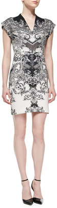 Nicole Miller Artelier Short-Sleeve Paisley-Print Sheath Dress