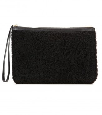 Pierre Hardy Leather And Shearling Clutch