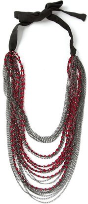 Maria Calderara chain and beaded tie necklace