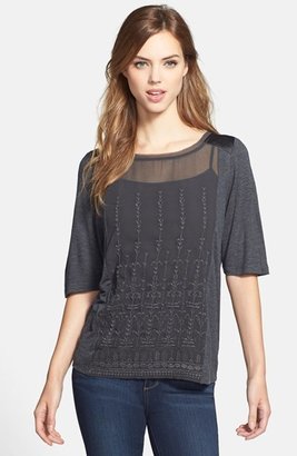 Lucky Brand Embroidered Panel Top