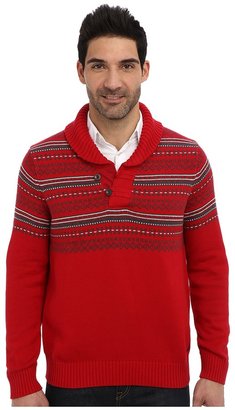 Nautica 7GG Fairisle Shawl Jersey Sweater