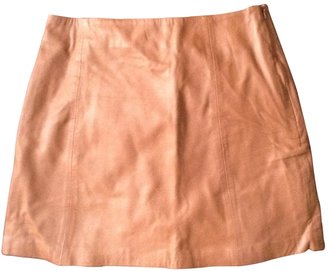 Topshop Brown Leather Skirt